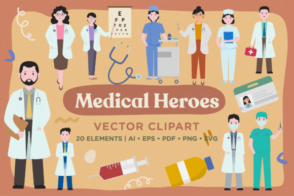 Download Medical Heroes Vector Clipart Pack - Art Collection