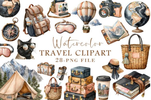 Download Watercolor Travel Clipart - Art Collection