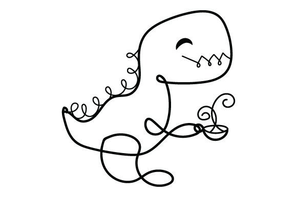 Download T-Rex Holding a Cup of Tea - Line Art - Art Collection