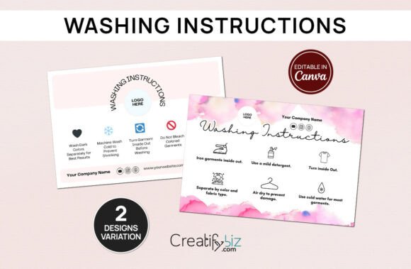 Download Editable Washing Instructions Card Temp - Car Collection