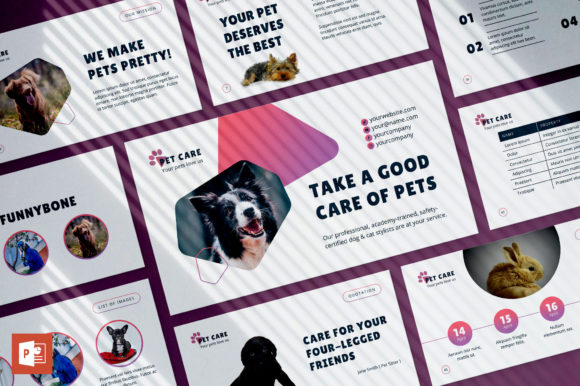 Download Pet Grooming Care PowerPoint Template - Car Collection