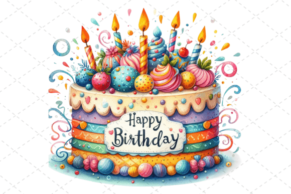Download Watercolor Birthday Cake Clipart - Art Collection