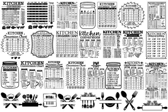 Download Kitchen Conversion Chart SVG Bundle - Art Collection