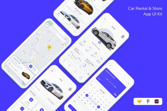 Download Car Rental &amp; Store App UI Kit - Car Collection
