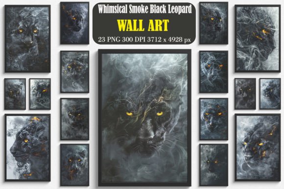 Download Whimsical Smoke Black Leopard Wall Art - Art Collection