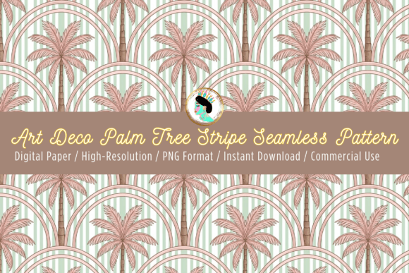Download Art Deco Palm Summer Seamless Pattern - Art Collection