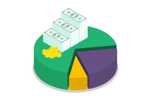 Download Isometric Pie Chart of Percentages - Art Collection