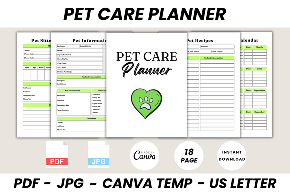 Download Pet Care Planner Canva Template - Car Collection