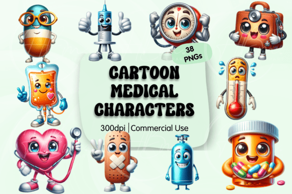 Download Cute Cartoon Medical Characters Clipart - Art Collection