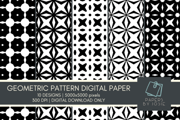 Download Black and White Geometric Pattern Paper - Premium Resources