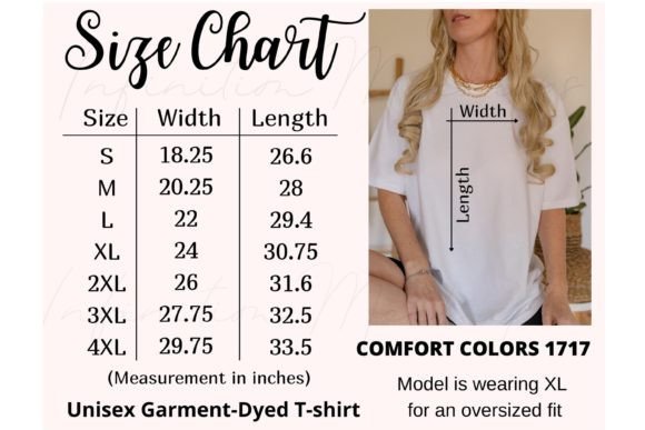 Download Comfort Colors 1717 Tshirt Size Chart - Art Collection