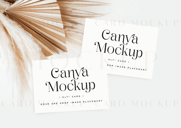 Download Boho CANVA Double Invitation Card Mockup - Car Collection