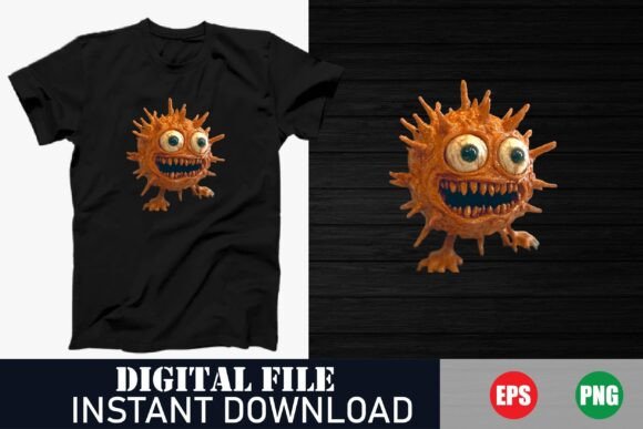 Download Cute but Scared Virus Graphic Tee - Car Collection