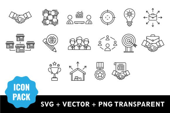 Download Business Cooperation Line Art Icon Bundl - Art Collection