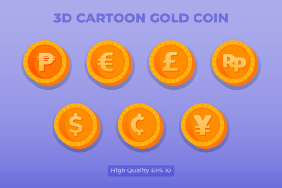 Download 3d Cartoon Gold Coin Currency Pack - Art Collection