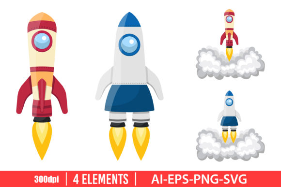 Download Rocket Spaceship Clipart Set - Art Collection