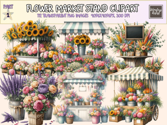 Download Flower Market Stand Clipart - Art Collection