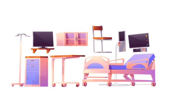 Download Hospital Ward Interior with an Adjustable Bed - Hospital Collection