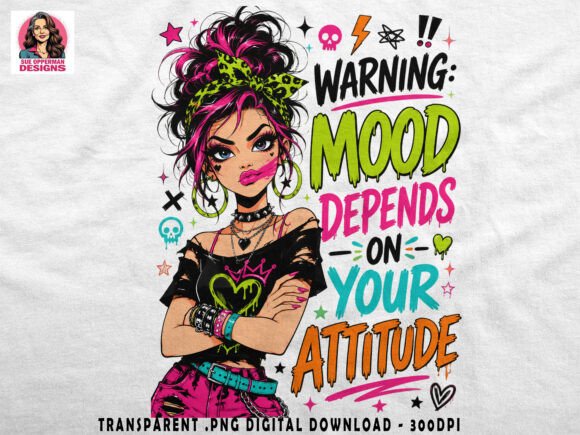 Download Title: Mood Warning PNG | Attitude Girl - Warning Collection