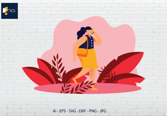 Download Flat Career Woman and Telephone - Car Collection